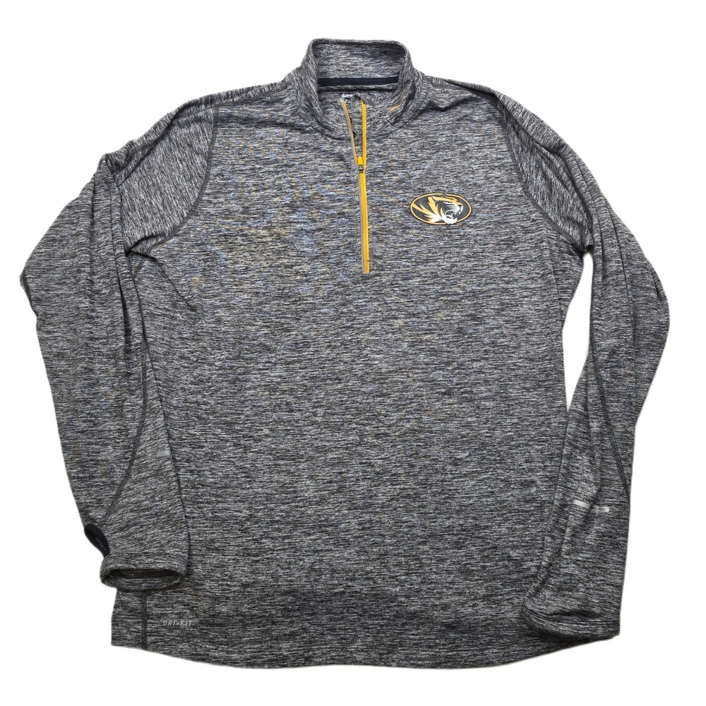 Nike Dri-FIT Missouri Tigers Quarter Zip Pullover Shirt Mens 2XL Gray Athletic - Picture 1 of 12